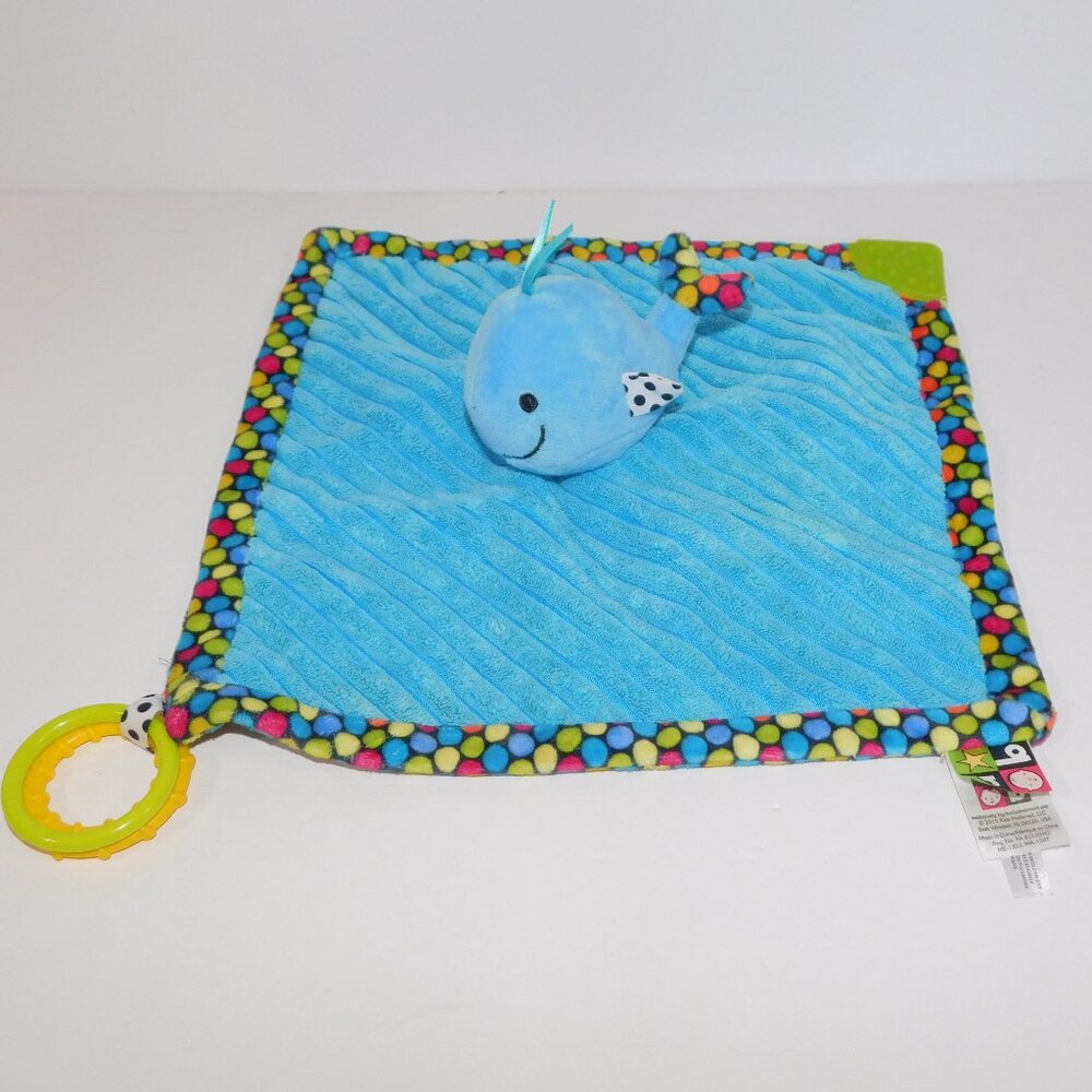 AB Amazing Baby Kids Preferred Ribbed Blue Whale Security Blanket Baby Lovey